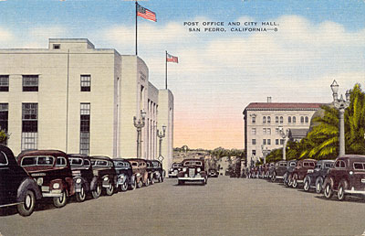 San Pedro Post Office Postcard